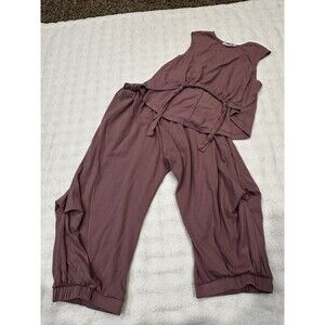 Free People Beach XS Outfit Set Crop Top Pants Purple Women’s